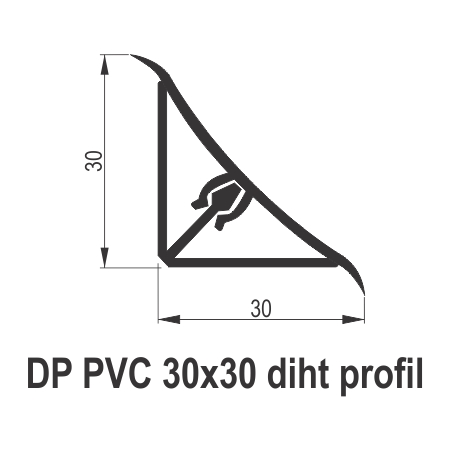 DP 30x30 PVC diht profil za radne ploče