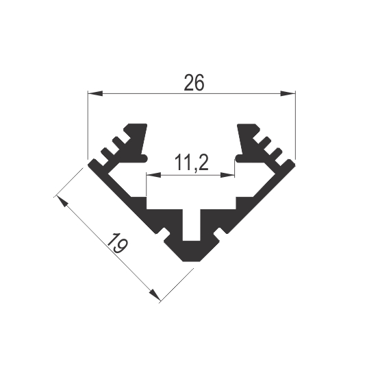 LED UGAO 1919 al.profil 3m EX